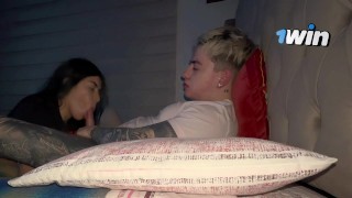 My stepsister and I recorded ourselves getting horny in our parents' bed