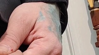 Uncut Cock Pissing in Outside Public