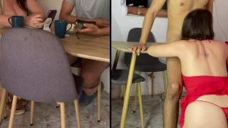 Me cojo a mi madrastra en el comedor grita y se viene madura caliente sola en casa tetona pide más