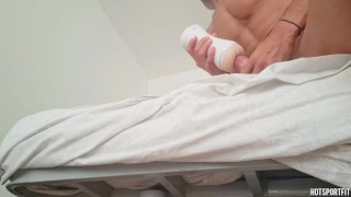 Big cock Hotsportfitboy Fleshlight Session with Hot Girl Help