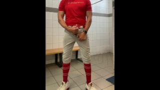 Buff DILFJockDad87 Edges in the Locker Room in Baseball Gear