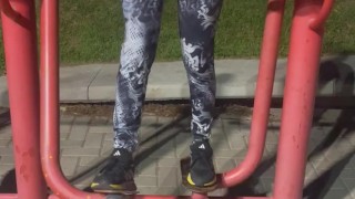 Ejercitación en plaza pública