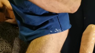 Private Video Straight Male Stuffing Both Ends At Once Chair Ride Big Dildo and Deapthroating