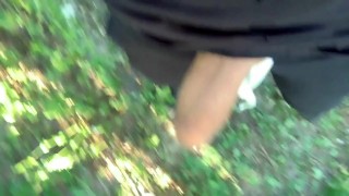 Jerk off with used smelly underwear outdoor