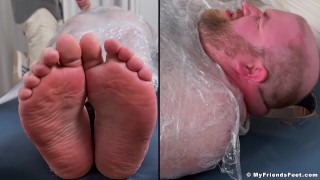 MyFriendsFeet: Tommy Bearhama gets mummified and giggles with feet tickles