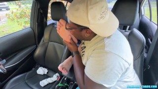 TicklishChubs: BBC Aaron eagerly worships chubby Matts feet in the car