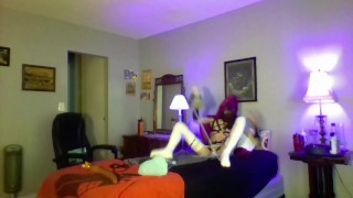 Chastity Cage Twink's First Weekly Pride Month Dildo Session (Ends With Knotting)