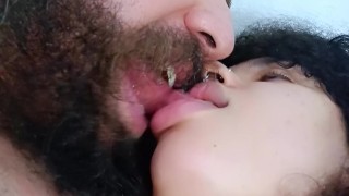 naughty kiss, kiss fetish, tongue with tongue, he loves her big mouth😙💦😵🤤😋🫦👩🏽‍❤️‍👨🏼🥛😘