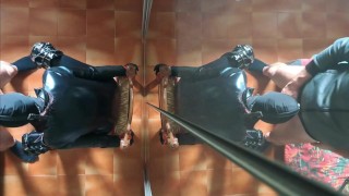 Milf chairtied, throatfucked with ring gag and throatpie