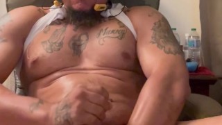 Hot Latino Thug Pulls His Shorts Down and Masturbates while talking dirty and cums hard for you