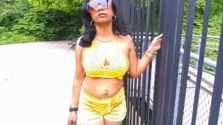 THIS SOLO FEMALE PORNSTAR IS BLOCKING THE ROAD PUBLIC EXOTIC BROWN SKIN COSPLAY