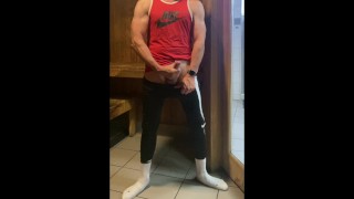 DILF JockDad87 is Horned up in the Sauna Again!