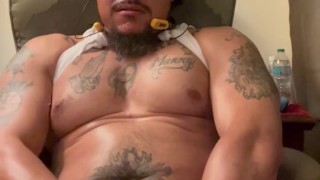 Handsome Guy Masturbating To Female Fan Over The Phone and He Cums For Her