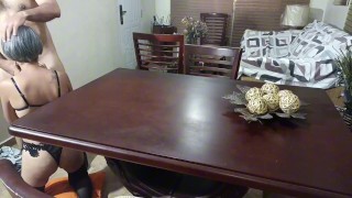 In the living room, waiting for the blowjob my stepsister promised to keep her secret.