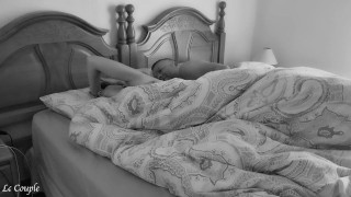Early morning amateur couple spooning position sex