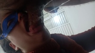 best blowjob with most spitting on pornhub,she looks at herself,spit dripping everywhere,very sticky