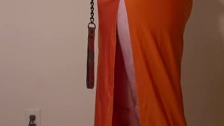 Muscled Trap Getting Dressed to Serve