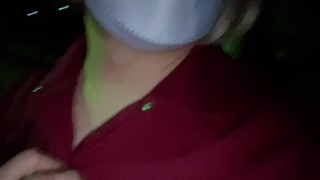 女装デブの露出散歩
