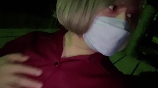 女装デブの露出散歩