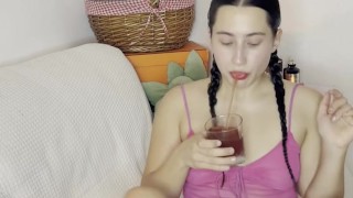 Shy 19yo Anna Teases in Sheer Lingerie