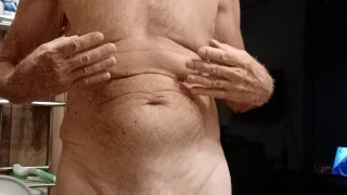 Old exhibitionist makes a 2 part masturbation video. Part 1