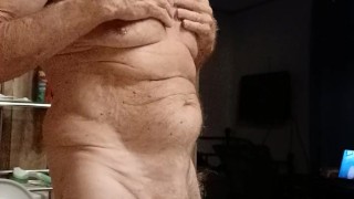 Old exhibitionist makes a 2 part masturbation video. Part 1