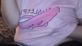 playing with my tits leads to cummies
