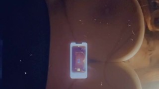 Titty play against glass