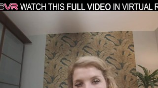 Passionate blonde Crystal White2 plays with a rubber dildo in VR.