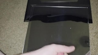 SPRAYING MIRROR WITH HUGE CUM LOAD FROM REDHEAD COCK