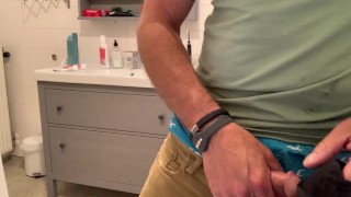 Verbal masturbation with ball - cock ring, sagging, jerk-off and cum. Hollister wanker