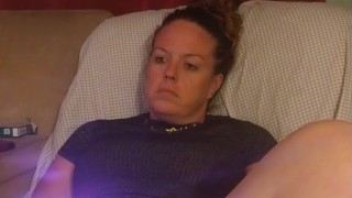 Secretary gets off of work and spreads her legs and shows off her thick juicy thighs and laughs