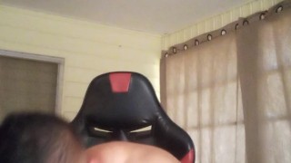 Guy Sucking Dildo and Masturbating