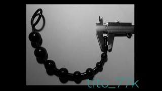 Harnröhreneinführung mit einem Stab, der Kugeln verschiedener Größen bis Größe 6 enthält