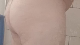 Chubby Cleans His Hole In The Shower