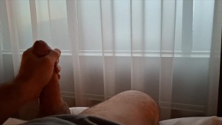 Horny Daddy Is Almost Caught As He Jerks Off By Open Window