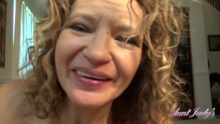 Aunt Judy's - Your Naughty Step-Aunt Tia Sucks Your Cock (POV Experience)