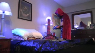 Locked Chastity Twink Stuffs Guts Again With Long and Massive Dildos