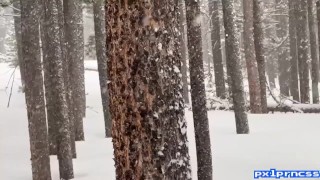 Tattooed Redhead Nude in a Snowstorm