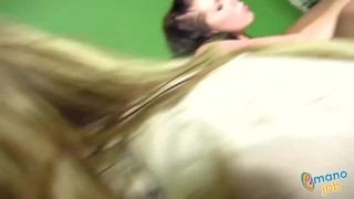 Kylie Worthy And Gianna Michaels Enjoy Tugging Black Dick