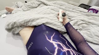 #019 Massage Gun Made me CUM Again and Again in my Gymnastics Leotard